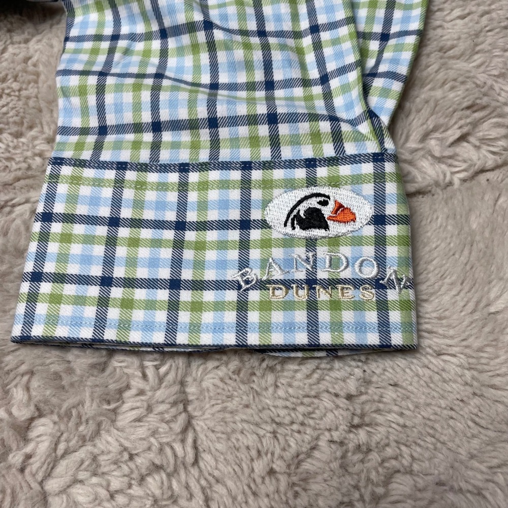 Fairway & Greene Mens Compton Check Bandon Dunes Golf Shirt XL Blue Green NEW - Picture 5 of 10